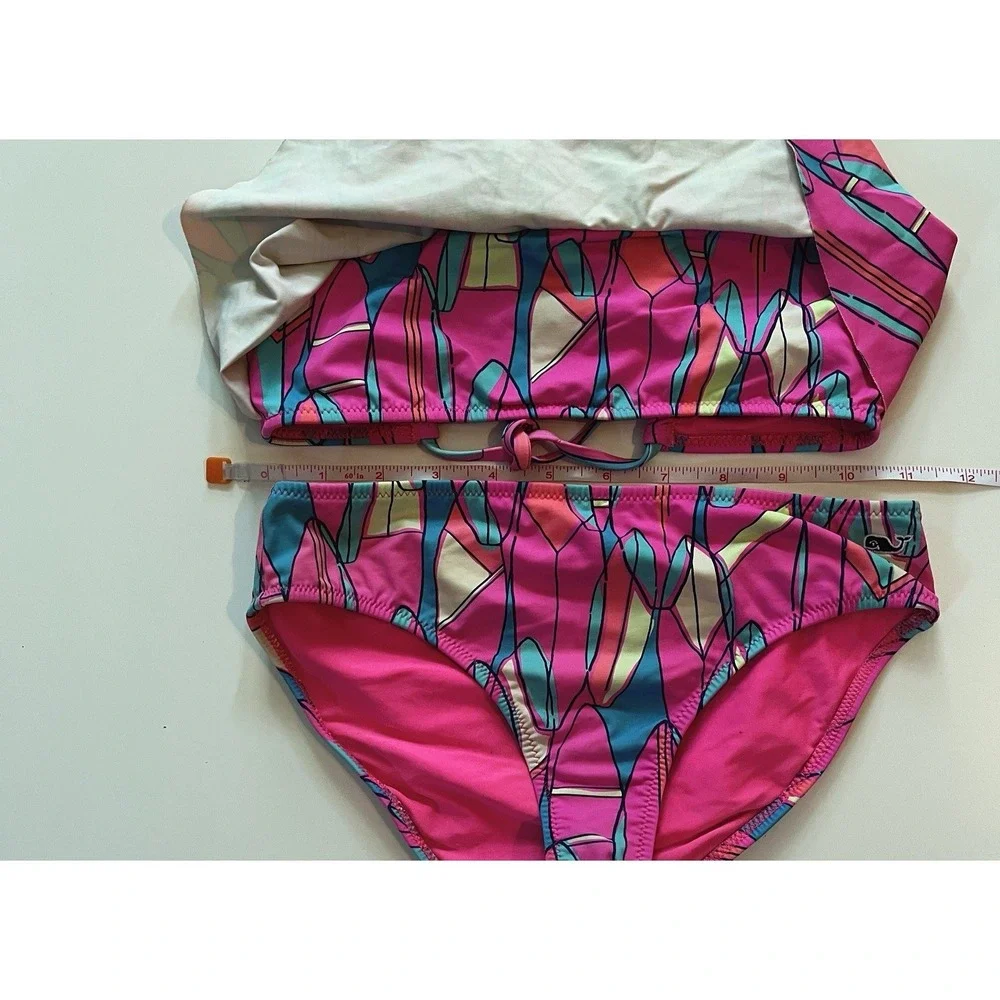 Vineyard Vines Size 6 Bikini Pink Surfboard‎ Abstract Tie Back 2-Piece *Wear*